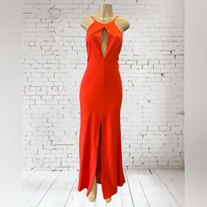 Jay Godfrey Bertoia Orange/Red Halter Dress Size 6